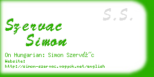 szervac simon business card